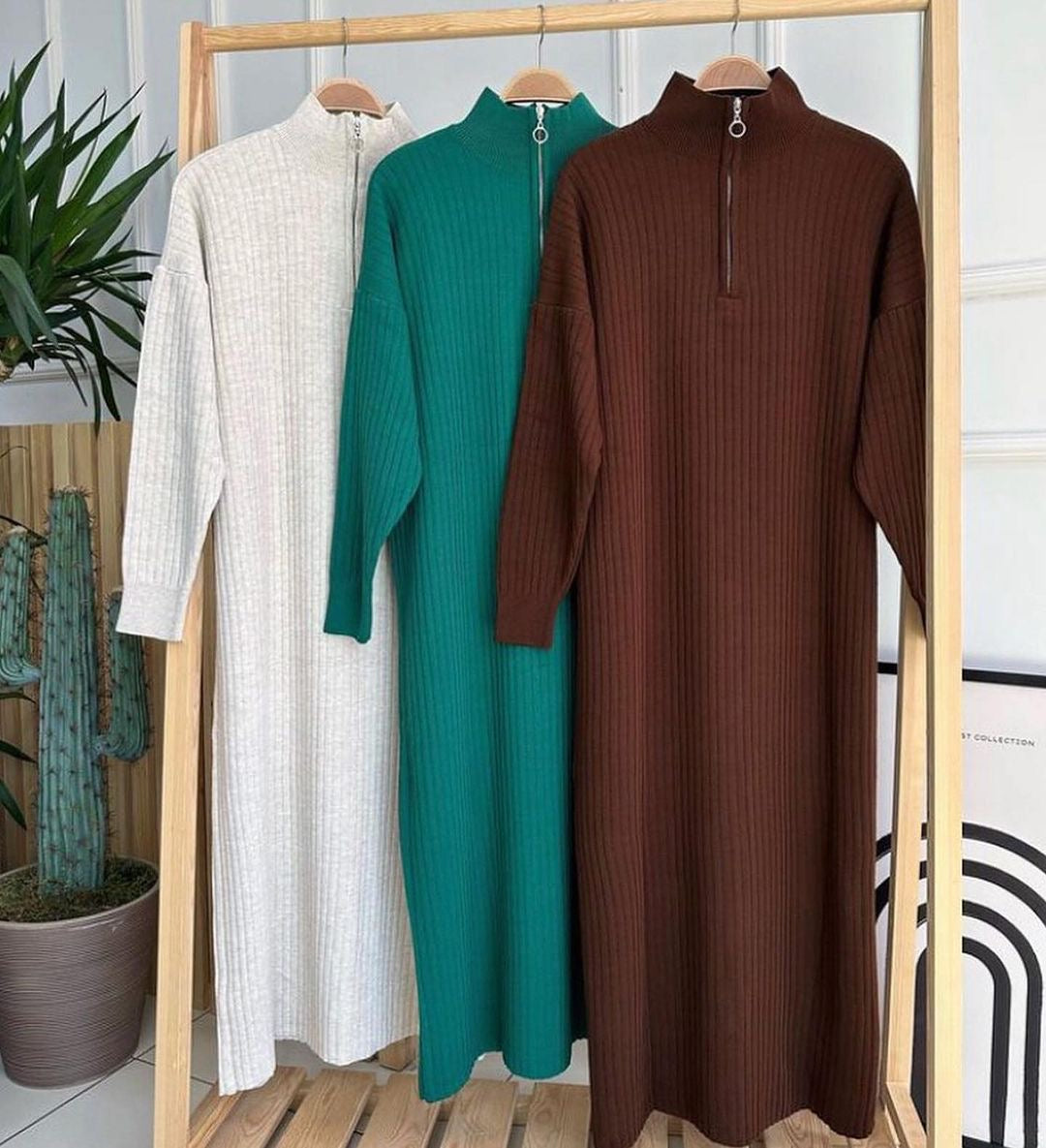 Zip Long Bodycone Dress 👗🦋