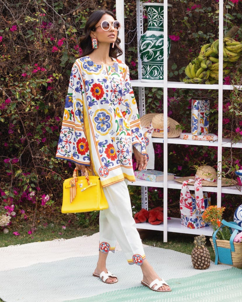 Stars VIBRANT FLORAL ETHNIC KURTI SET - MULTICOLOR