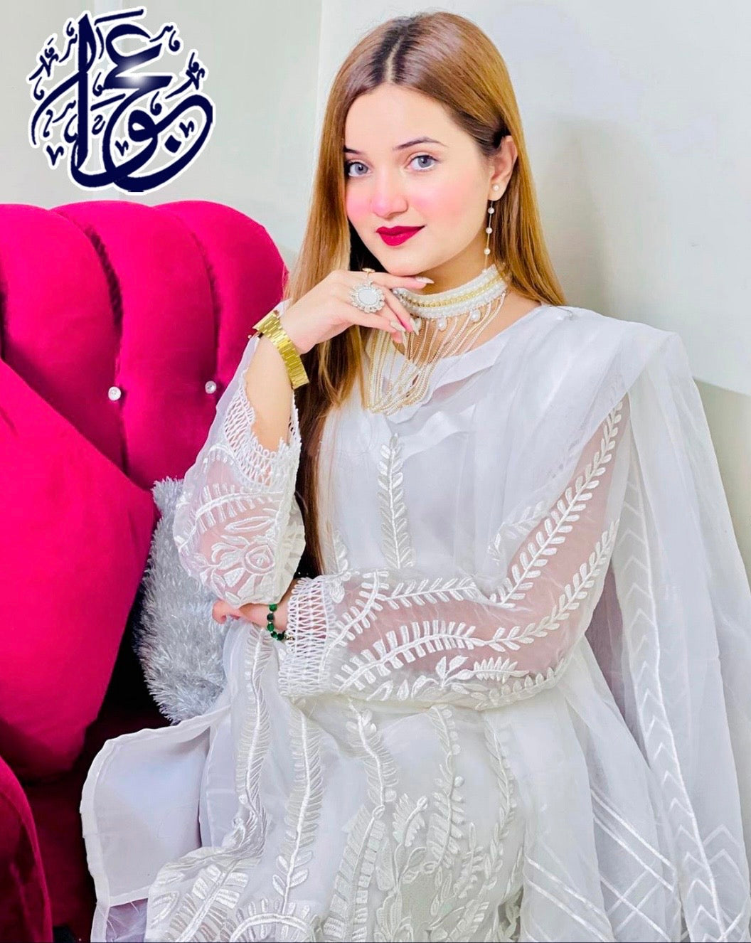 3pc Floral Embroidered