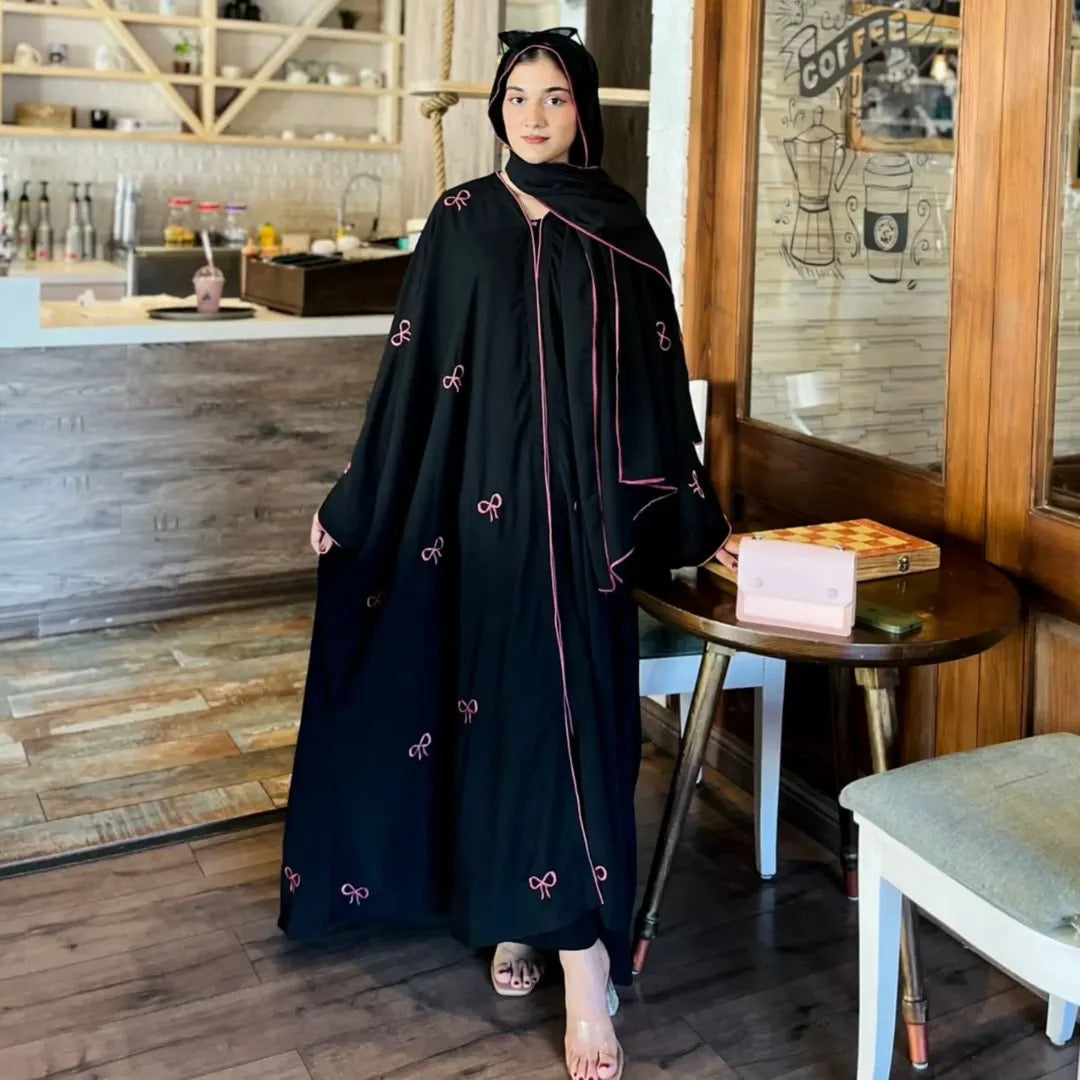 Trending Bow Abaya with Stoller 🖤