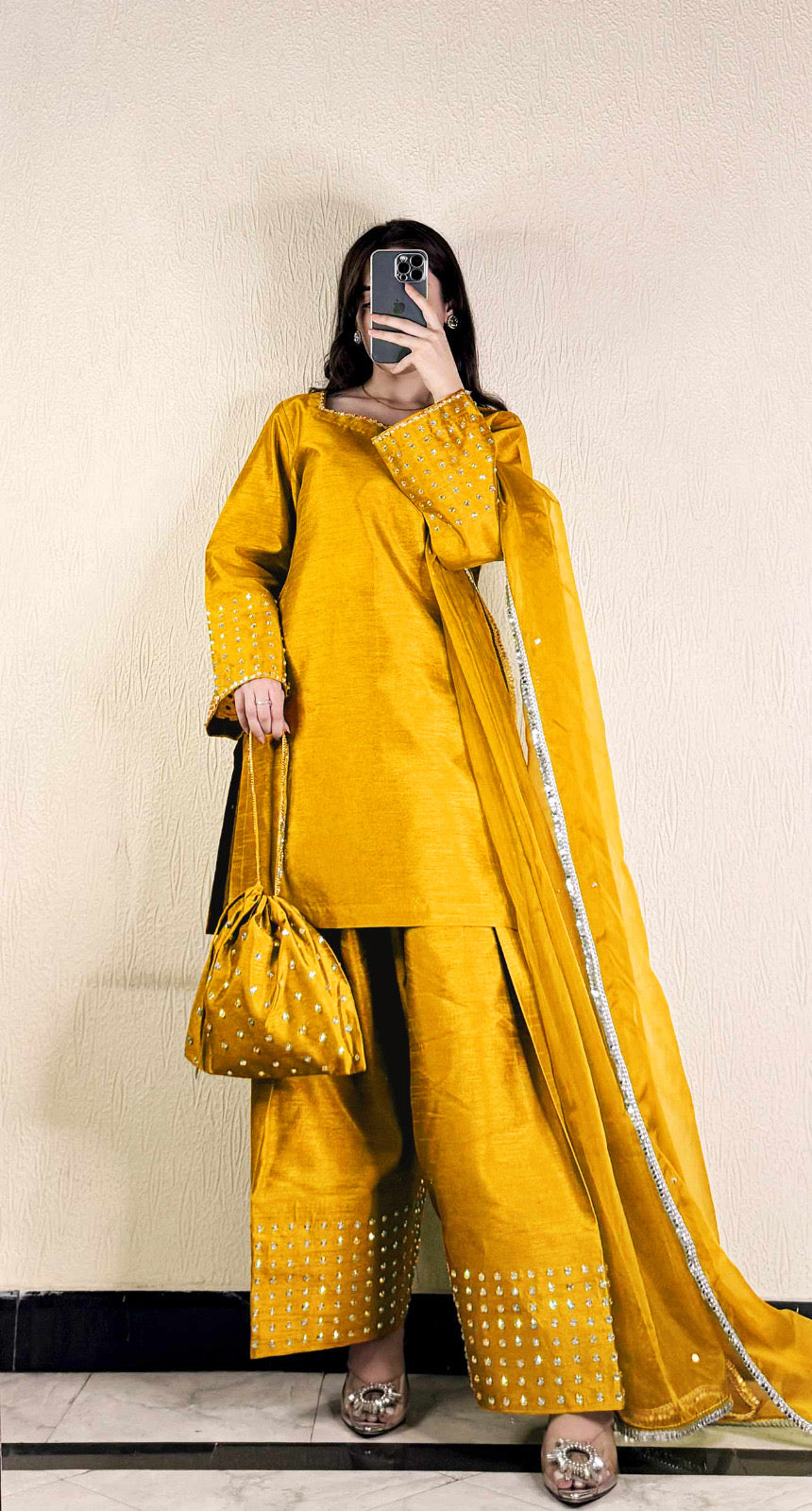 👗Most Trending Article Farshi Shalwar Kameez With Potli 4Pcs😍