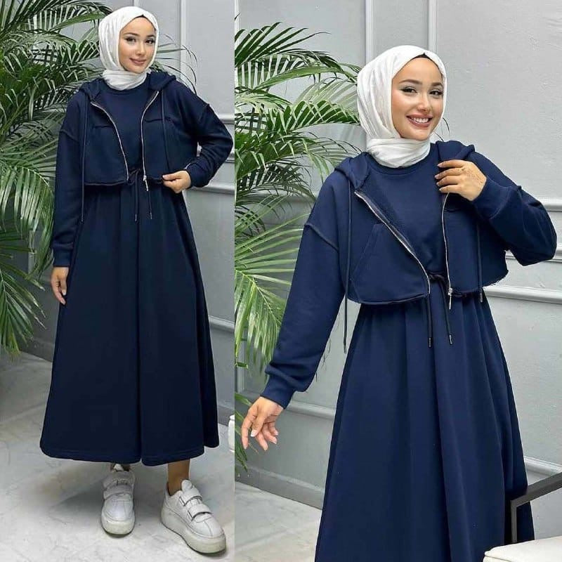 Short Hoodie Long Maxi Style 2-Pcs Winter Tracksuit 🥶