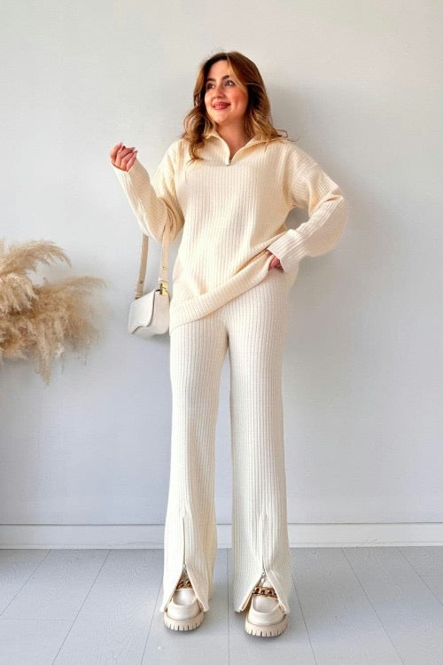 Zipper Highneck DropShoulder Track Suit 2pc❤️