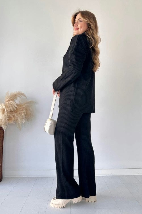Zipper Highneck DropShoulder Track Suit 2pc❤️