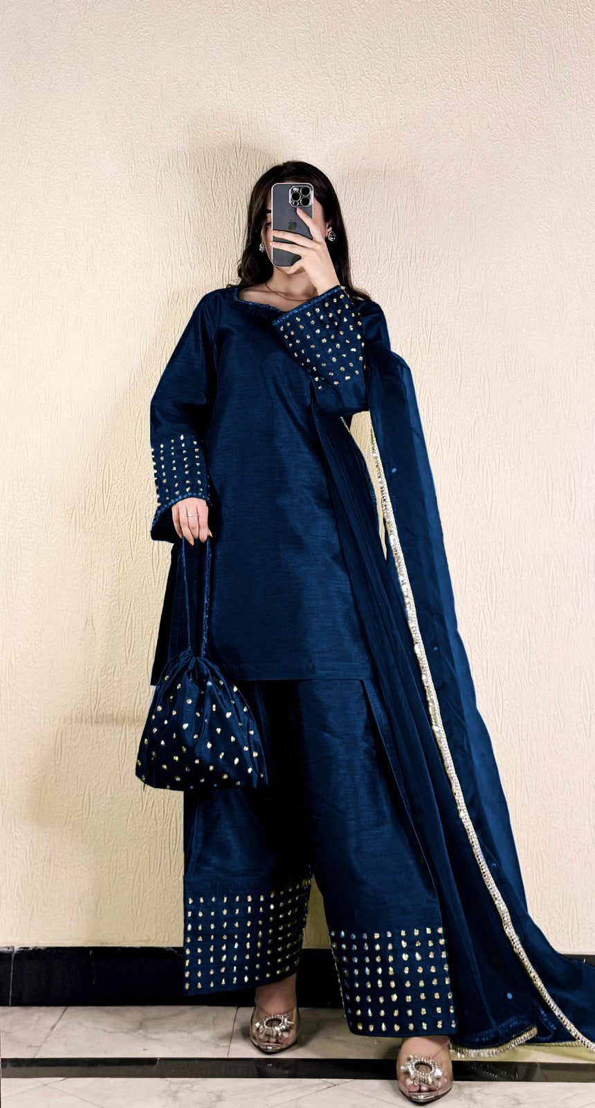 👗Most Trending Article Farshi Shalwar Kameez With Potli 4Pcs😍