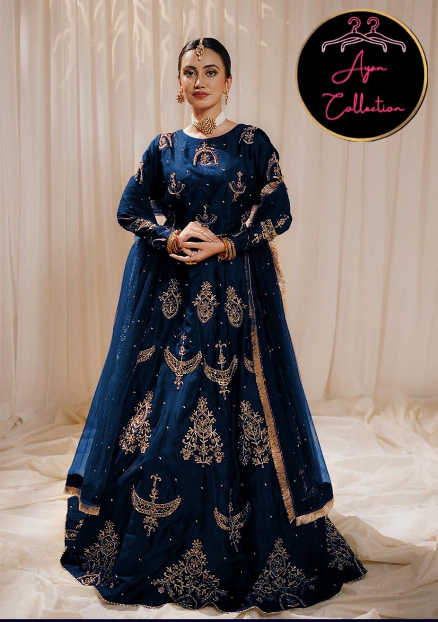 😍The Sequence Embroidery And Work Lace Top With Sequence Lace Work Skirt And Kiran Lace Pearls Attached Chiffon Dupatta ❤️👗💕