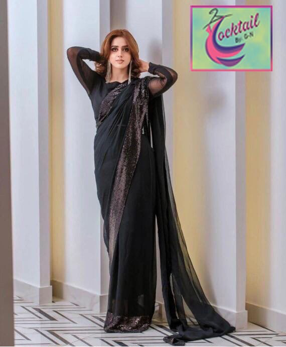 Jannat Mirza Chiffon Saree🖤