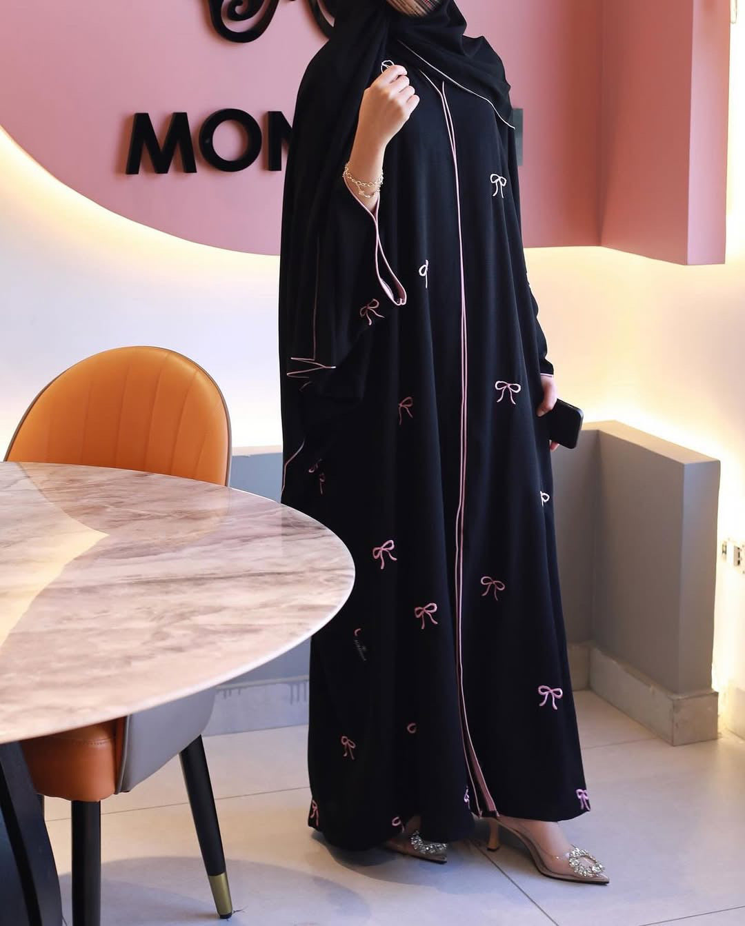 Trending Bow Abaya with Stoller 🖤