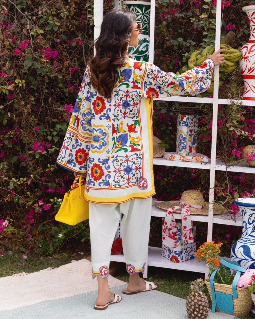 Stars VIBRANT FLORAL ETHNIC KURTI SET - MULTICOLOR