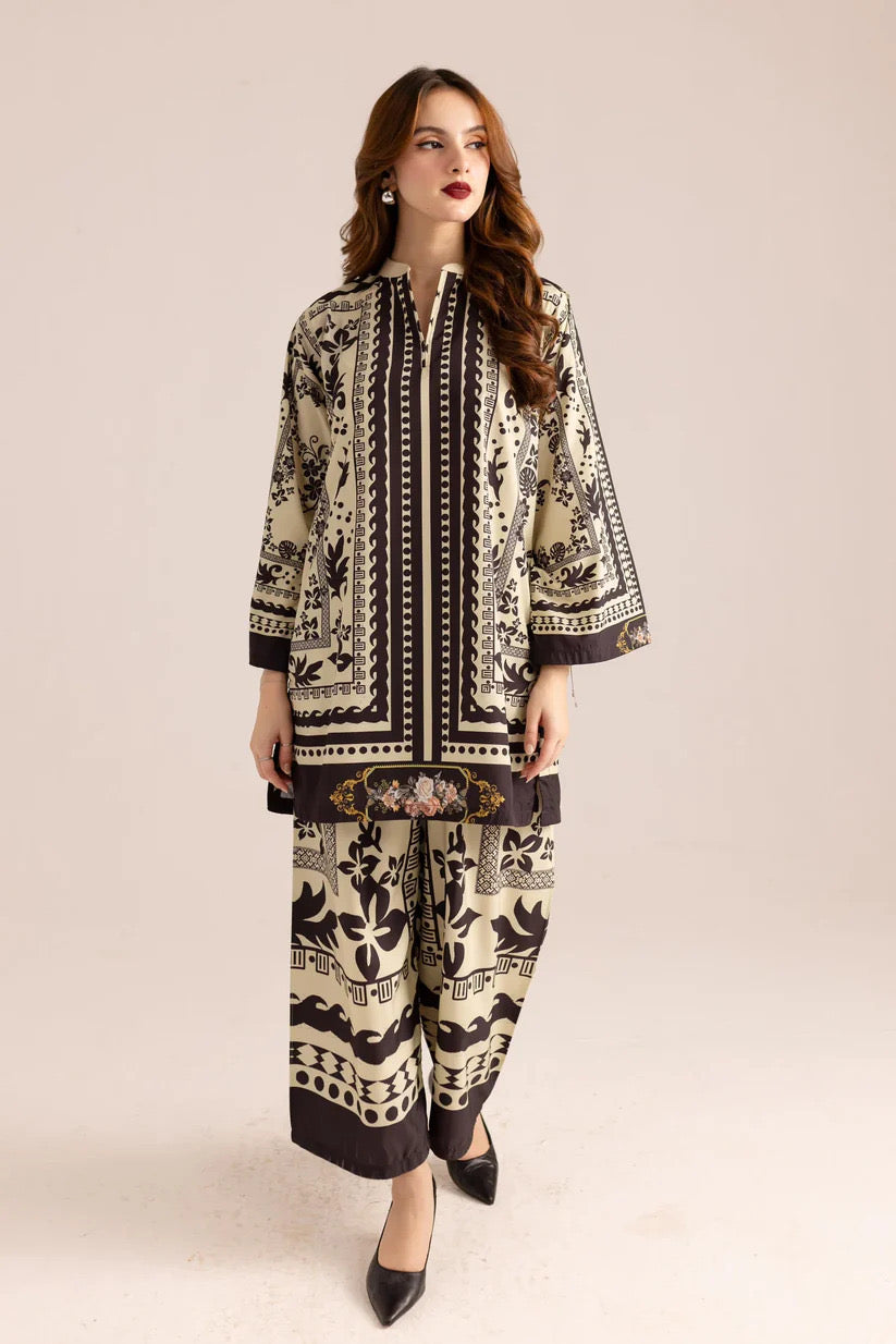 Trending Hania most Viral Printed Cord Set 2PCs