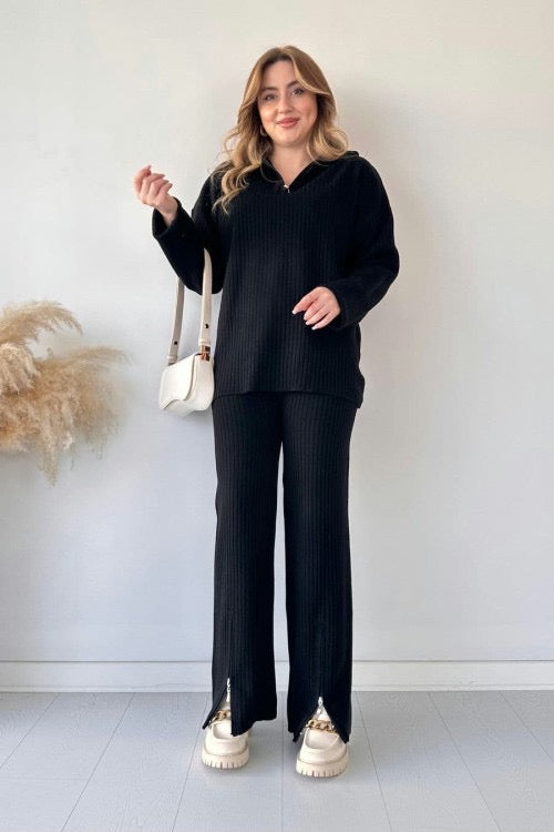 Zipper Highneck DropShoulder Track Suit 2pc❤️