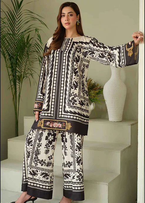 Trending Hania most Viral Printed Cord Set 2PCs