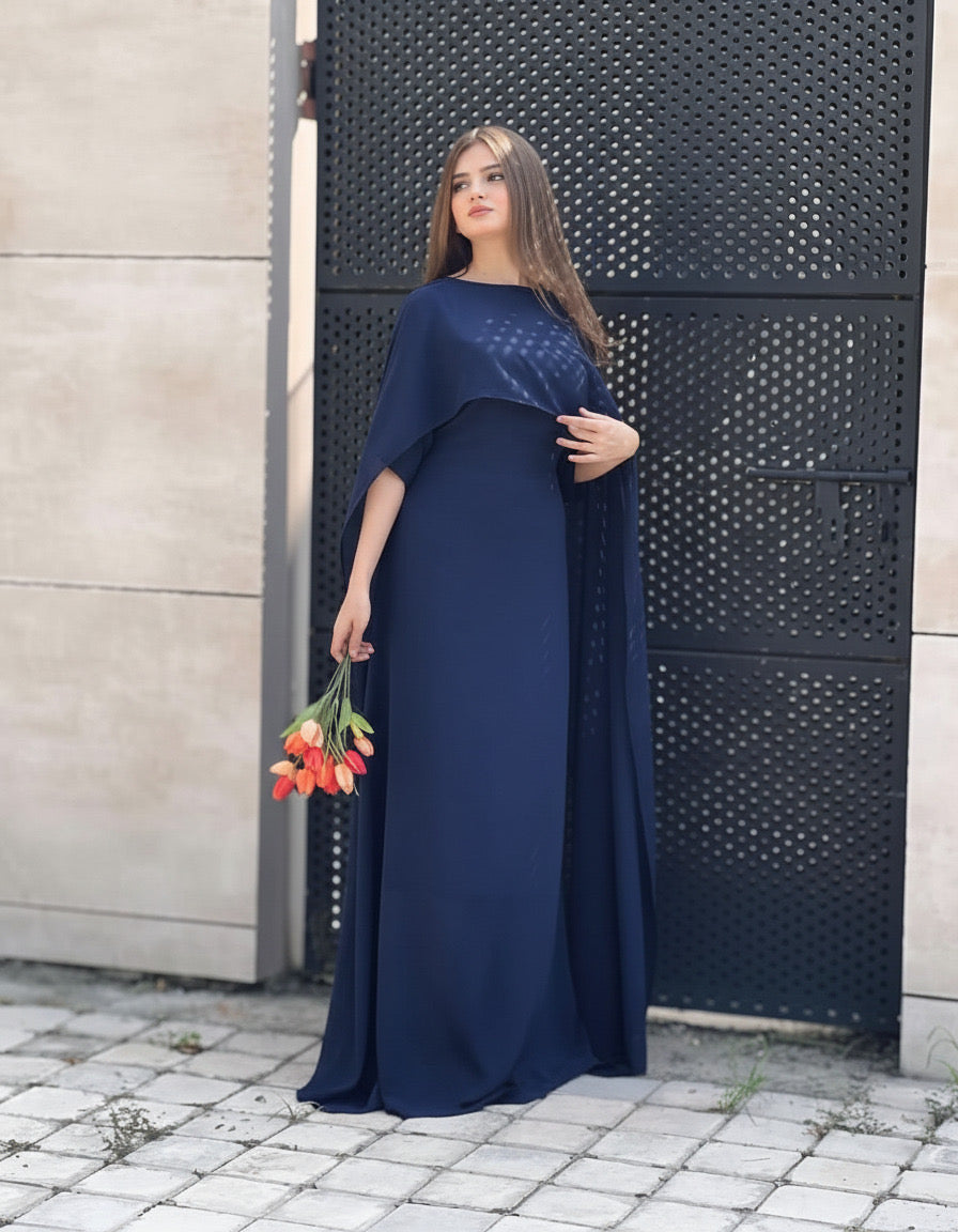 Cap Shawl with long body fitted Maxi 2pcs 😍