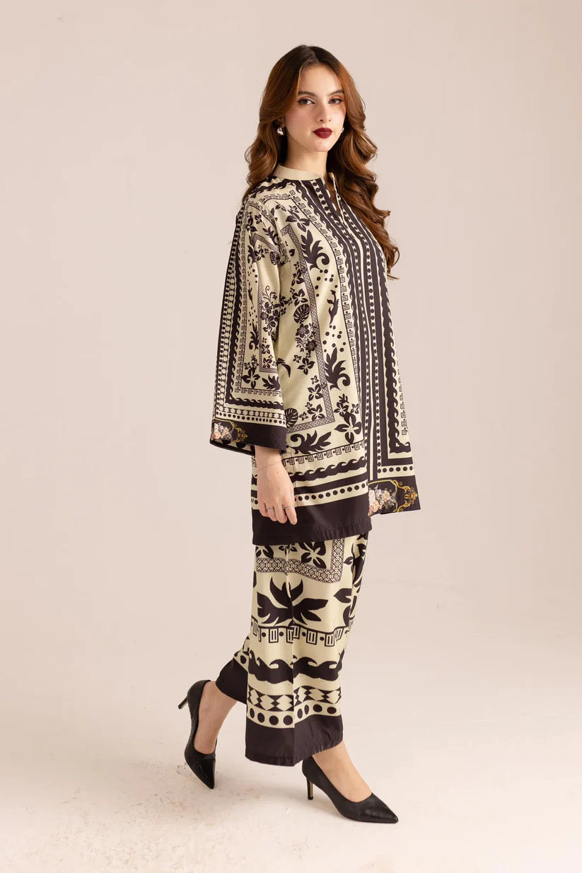 Trending Hania most Viral Printed Cord Set 2PCs