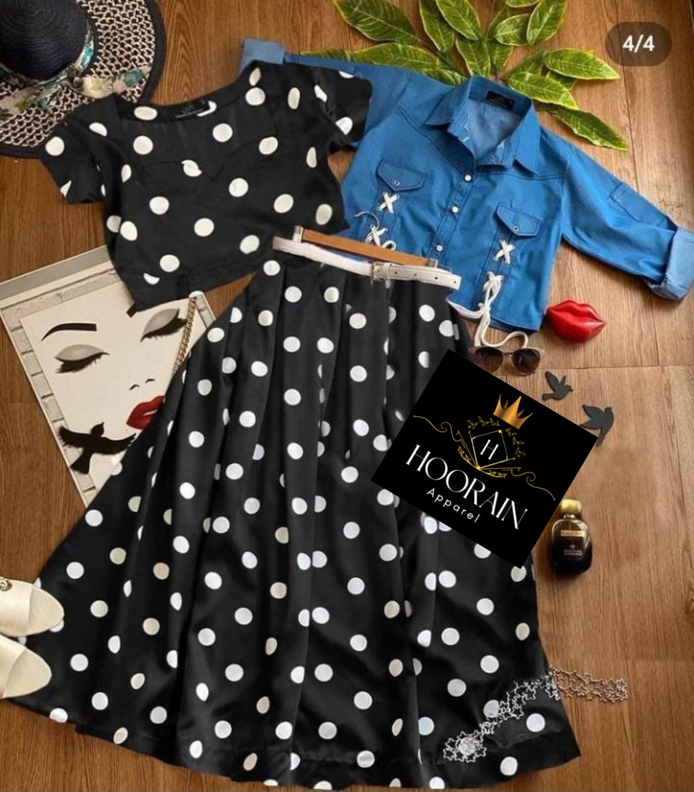 4pc  polka summer  denim🙌🏻