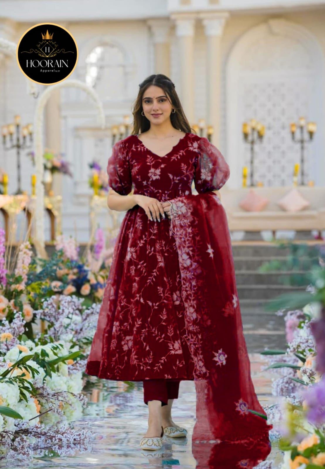 🌟 Elegant V-Neck Embroidery & Handwork 3-Piece Set 💃